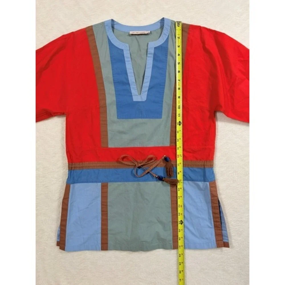 Tory‎ Burch Color-Block Poplin Tunic Top Womens Size 2